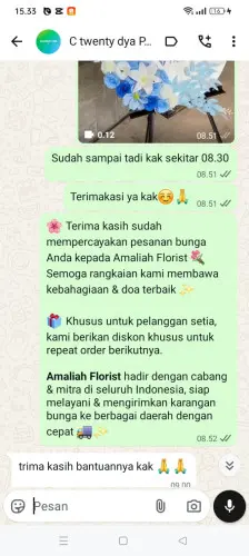 Testimonial Standing Flower batu ampar